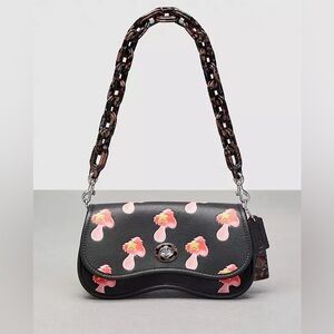 NWT Coachtopia Wavy Dinky Mushroom Print Black